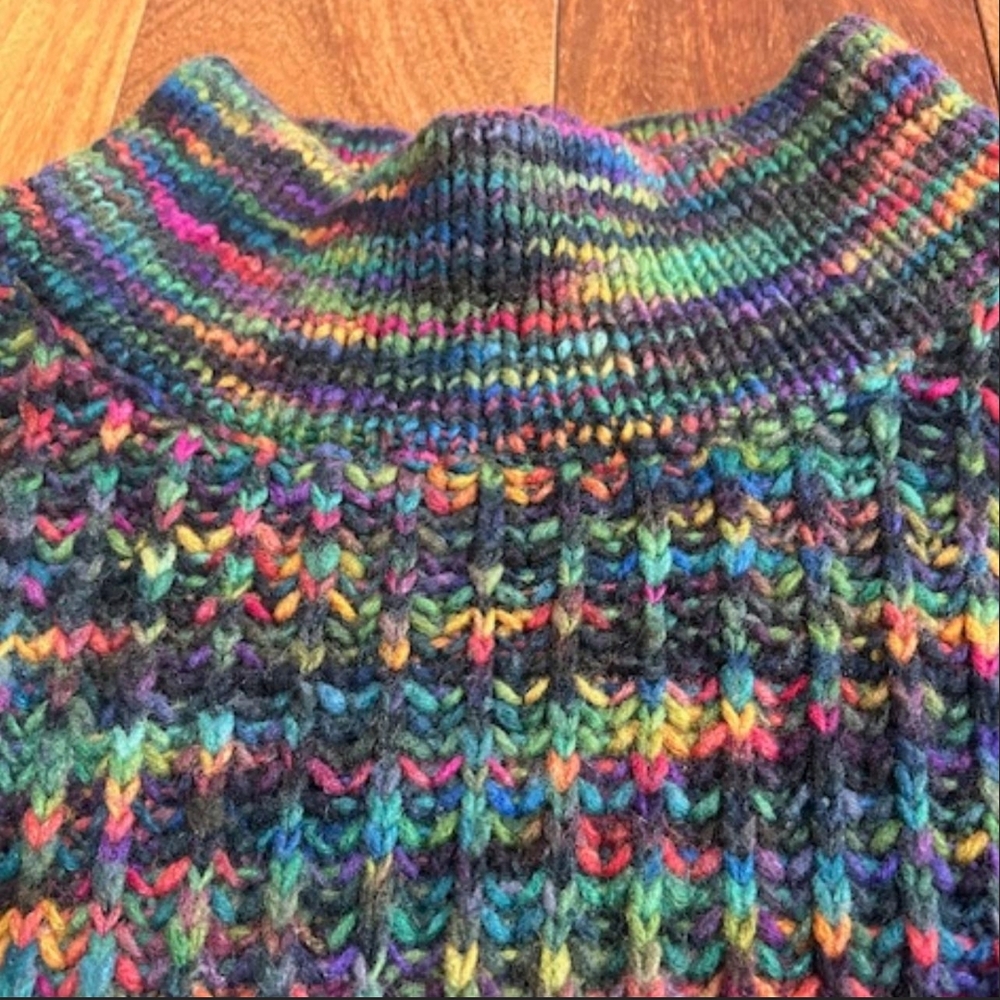 Vintage Benetton Sweater Colorful Knit Pullover One Size - Picture 4 of 4